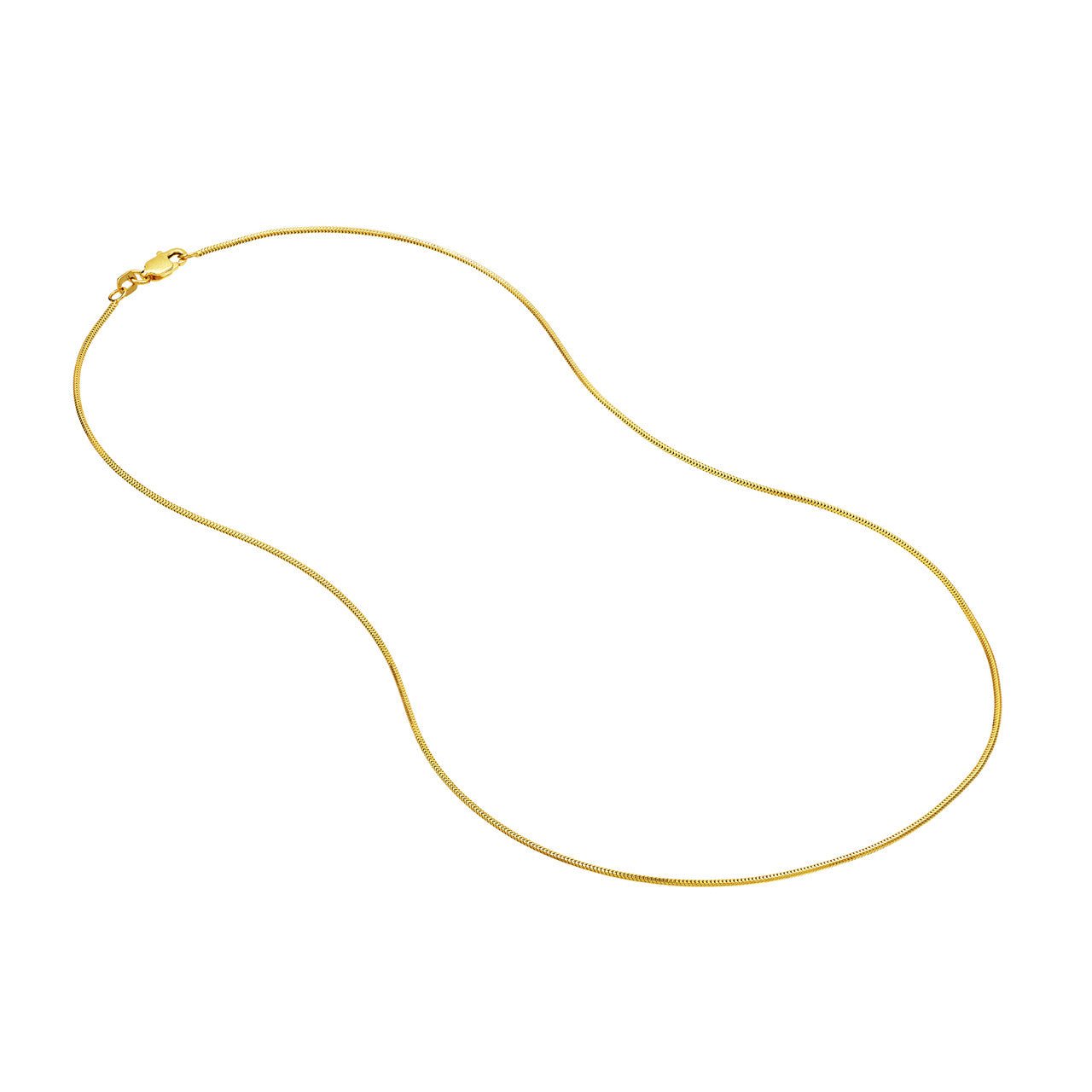 Herringbone Chain Necklace In 14K Solid Yellow Gold, 16